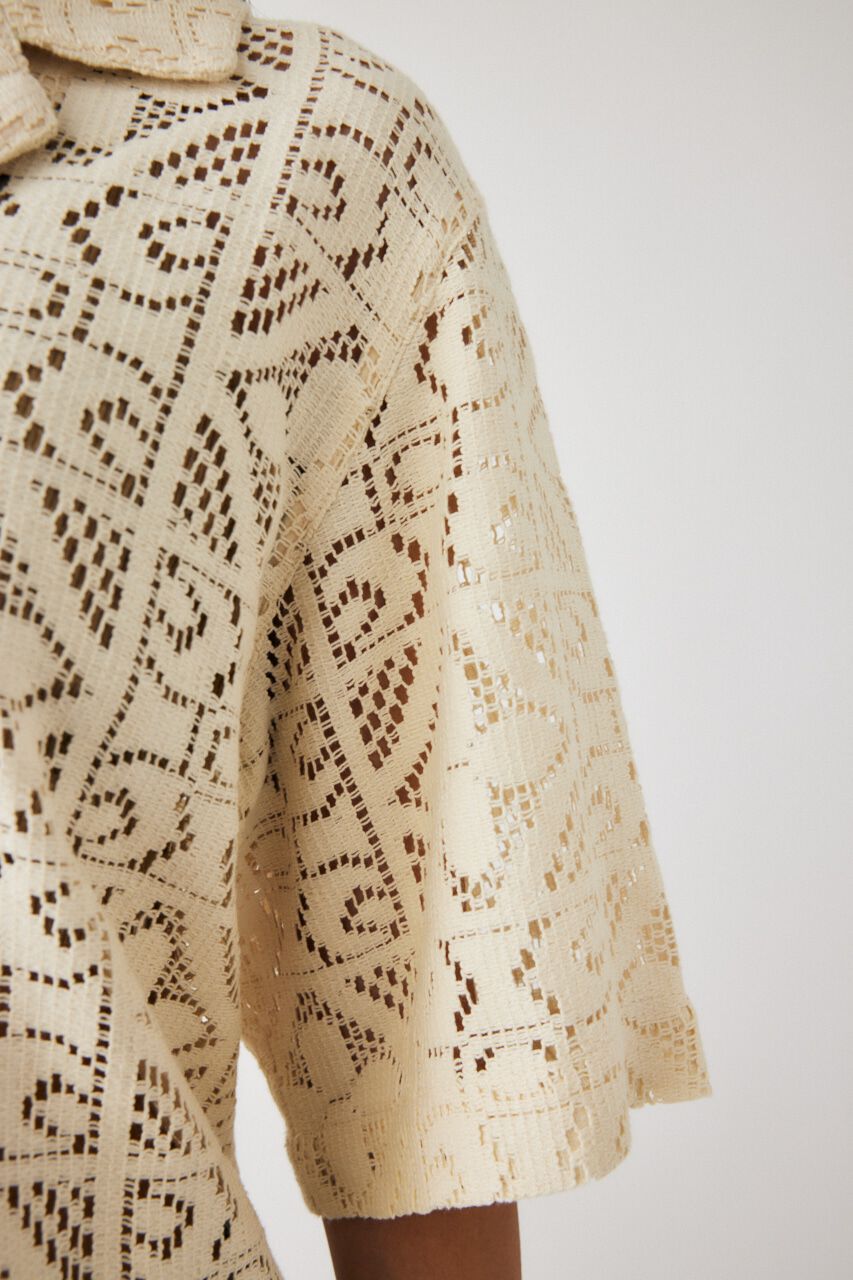 MOUSSY「PANEL LACE HALF SLEEVE シャツ」|シャツ・ブラウス|