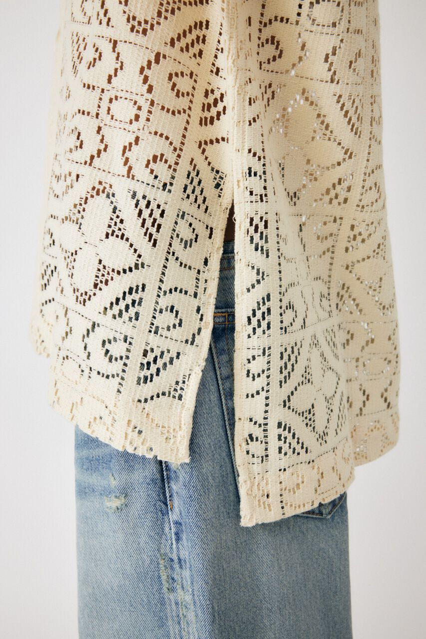 MOUSSY「PANEL LACE HALF SLEEVE シャツ」|シャツ・ブラウス|