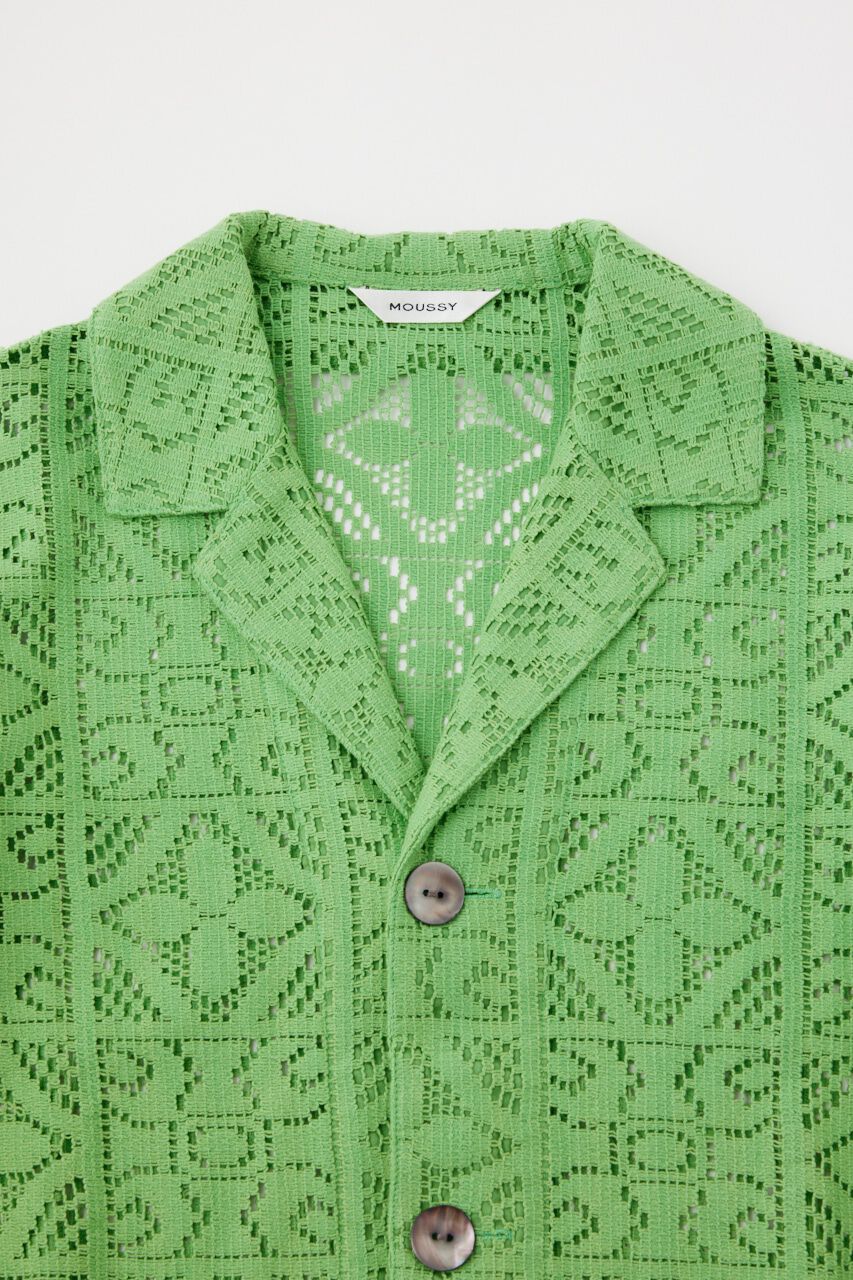 MOUSSY「PANEL LACE HALF SLEEVE シャツ」|シャツ・ブラウス|