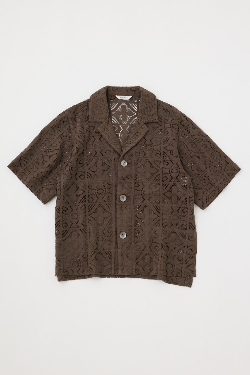 MOUSSY「PANEL LACE HALF SLEEVE シャツ」|シャツ・ブラウス|