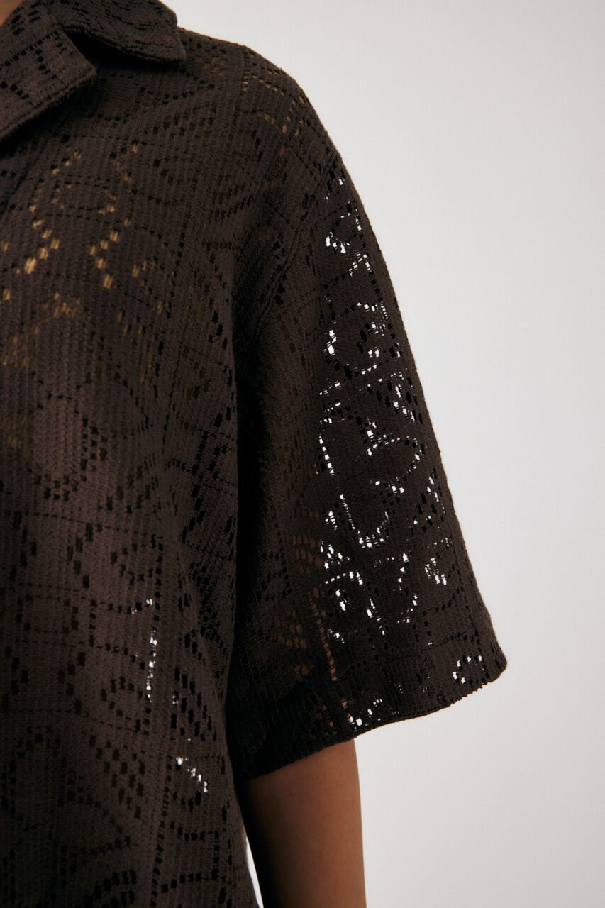 MOUSSY「PANEL LACE HALF SLEEVE シャツ」|シャツ・ブラウス|
