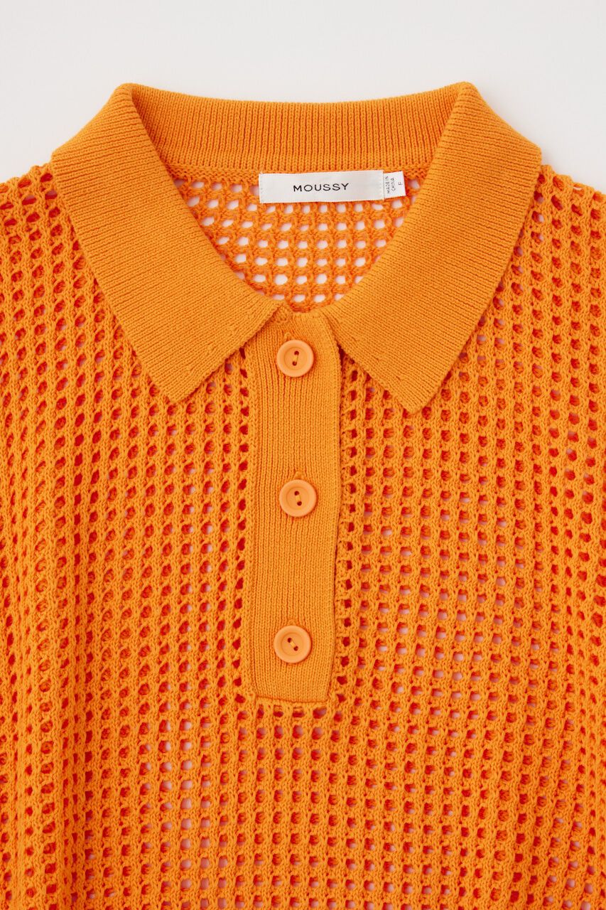 MOUSSY「MESH S/S POLO ニットトップス」|ニット・セーター|