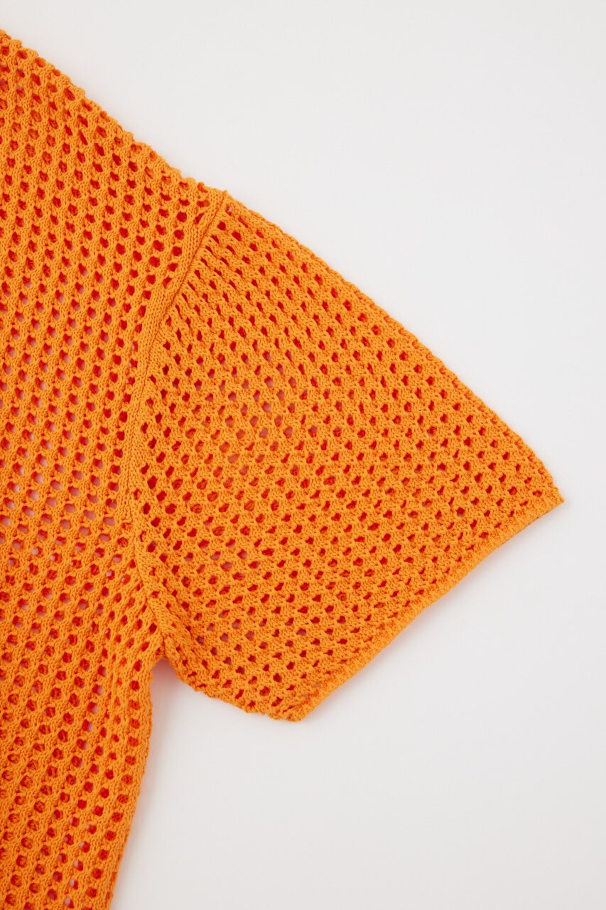 MOUSSY「MESH S/S POLO ニットトップス」|ニット・セーター|
