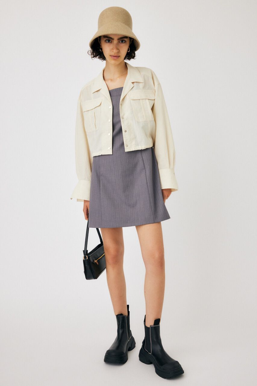 MOUSSY「RIPSTOP CROPPED シャツ」|シャツ・ブラウス|ECRU