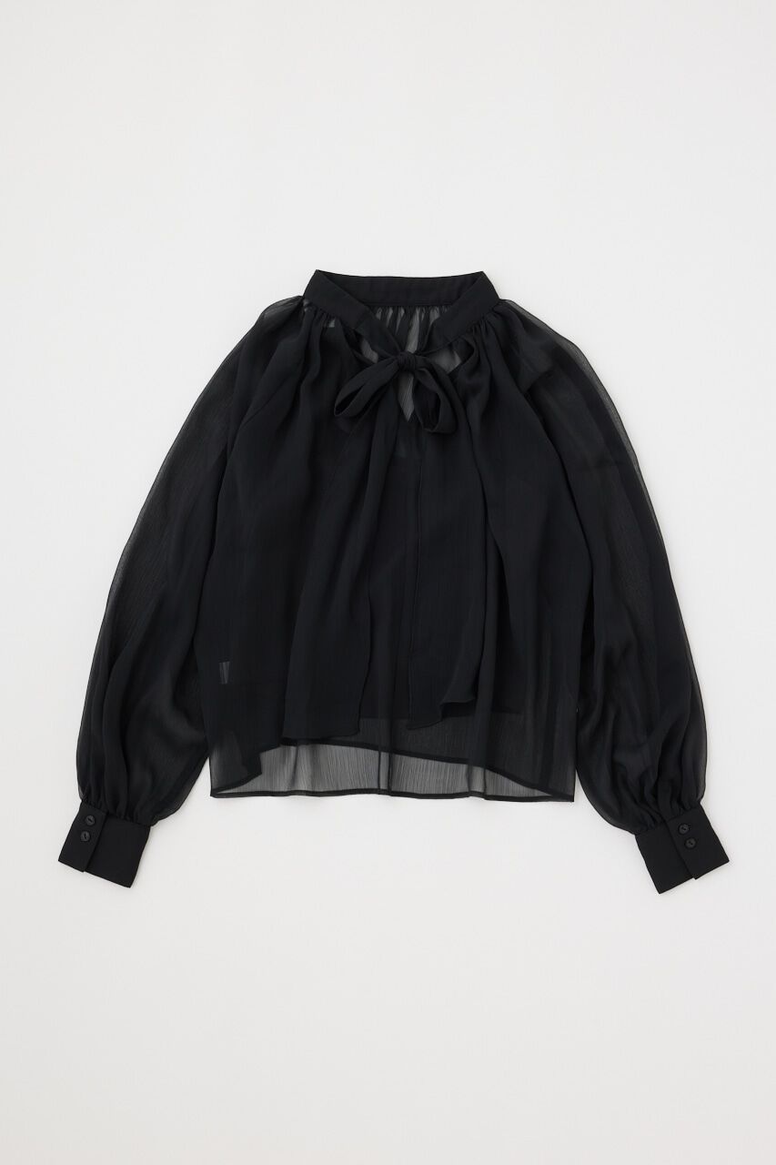 MOUSSY「BACK RIBBON SHEER ブラウス」|シャツ・ブラウス|