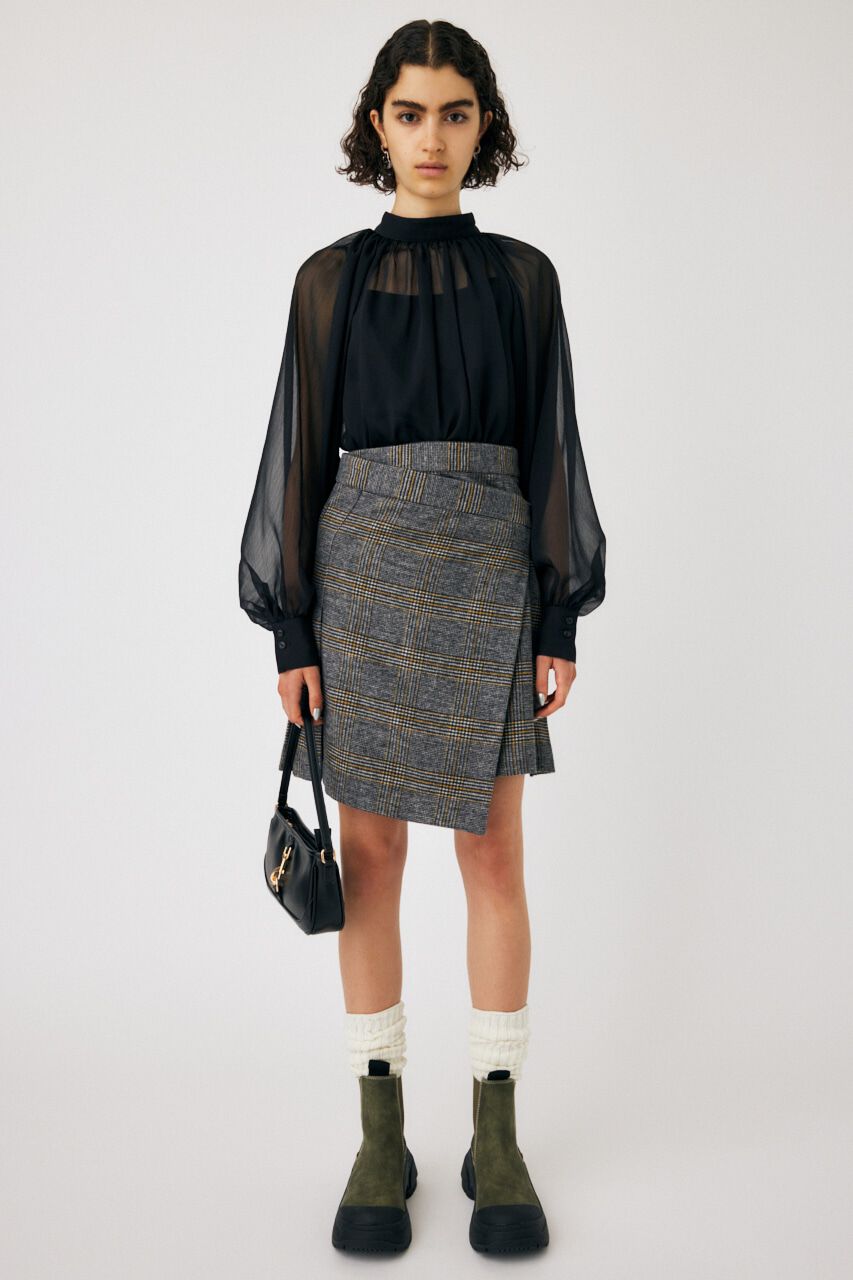 MOUSSY「BACK RIBBON SHEER ブラウス」|シャツ・ブラウス|