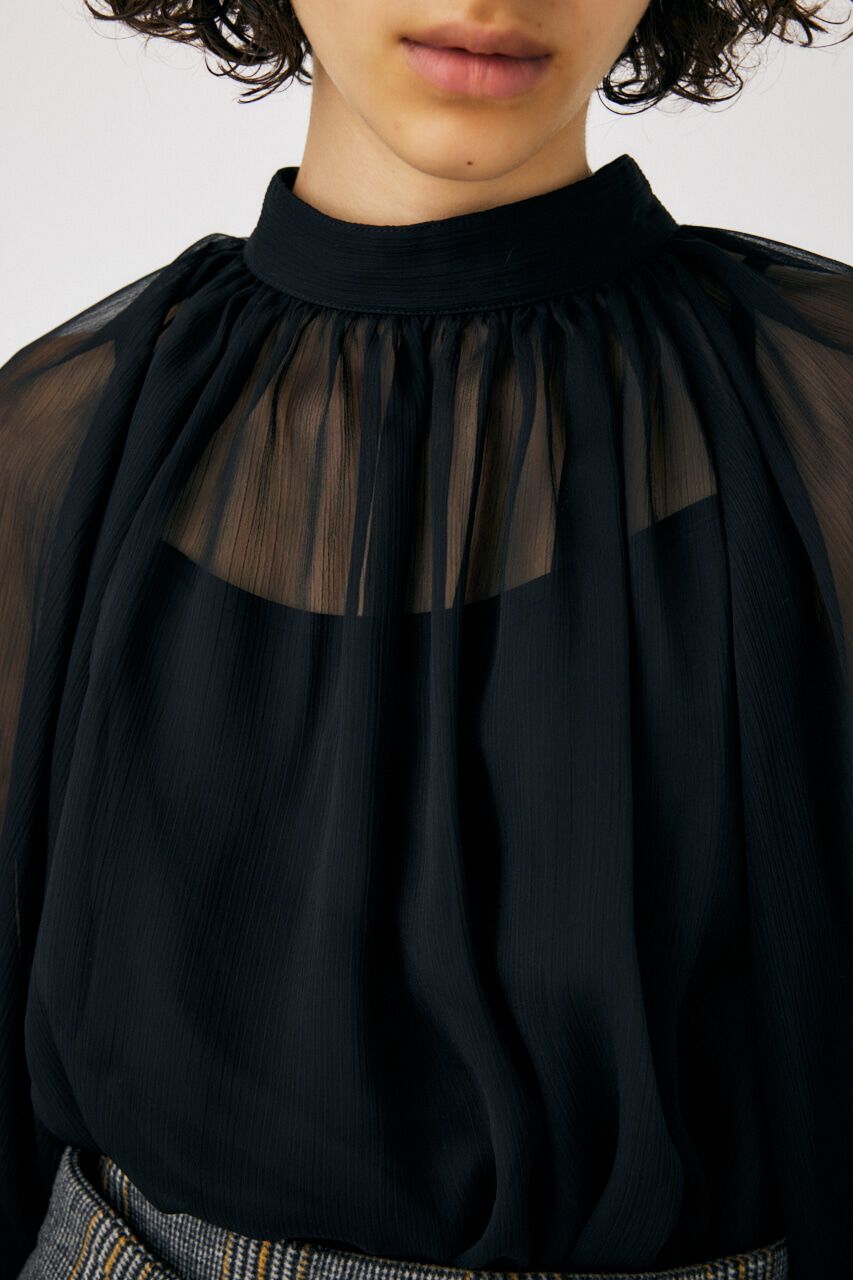 MOUSSY「BACK RIBBON SHEER ブラウス」|シャツ・ブラウス|