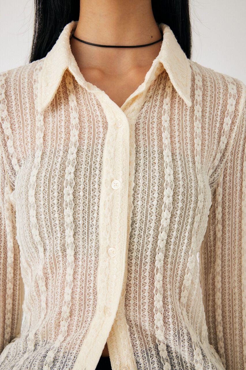 MOUSSY「SHEER LACE SHIRT ブラウス」|Tシャツ・カットソー|