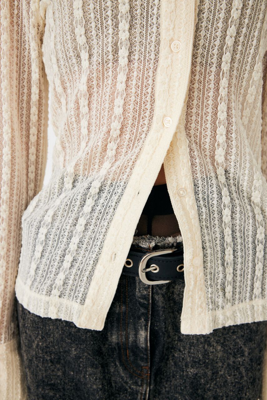 MOUSSY「SHEER LACE SHIRT ブラウス」|Tシャツ・カットソー|