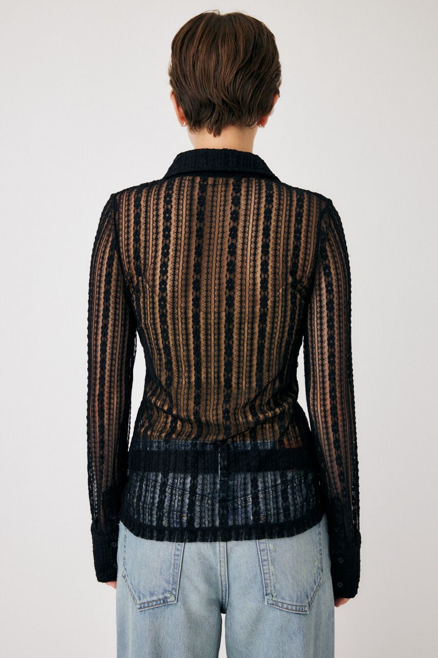 MOUSSY「SHEER LACE SHIRT ブラウス」|Tシャツ・カットソー|