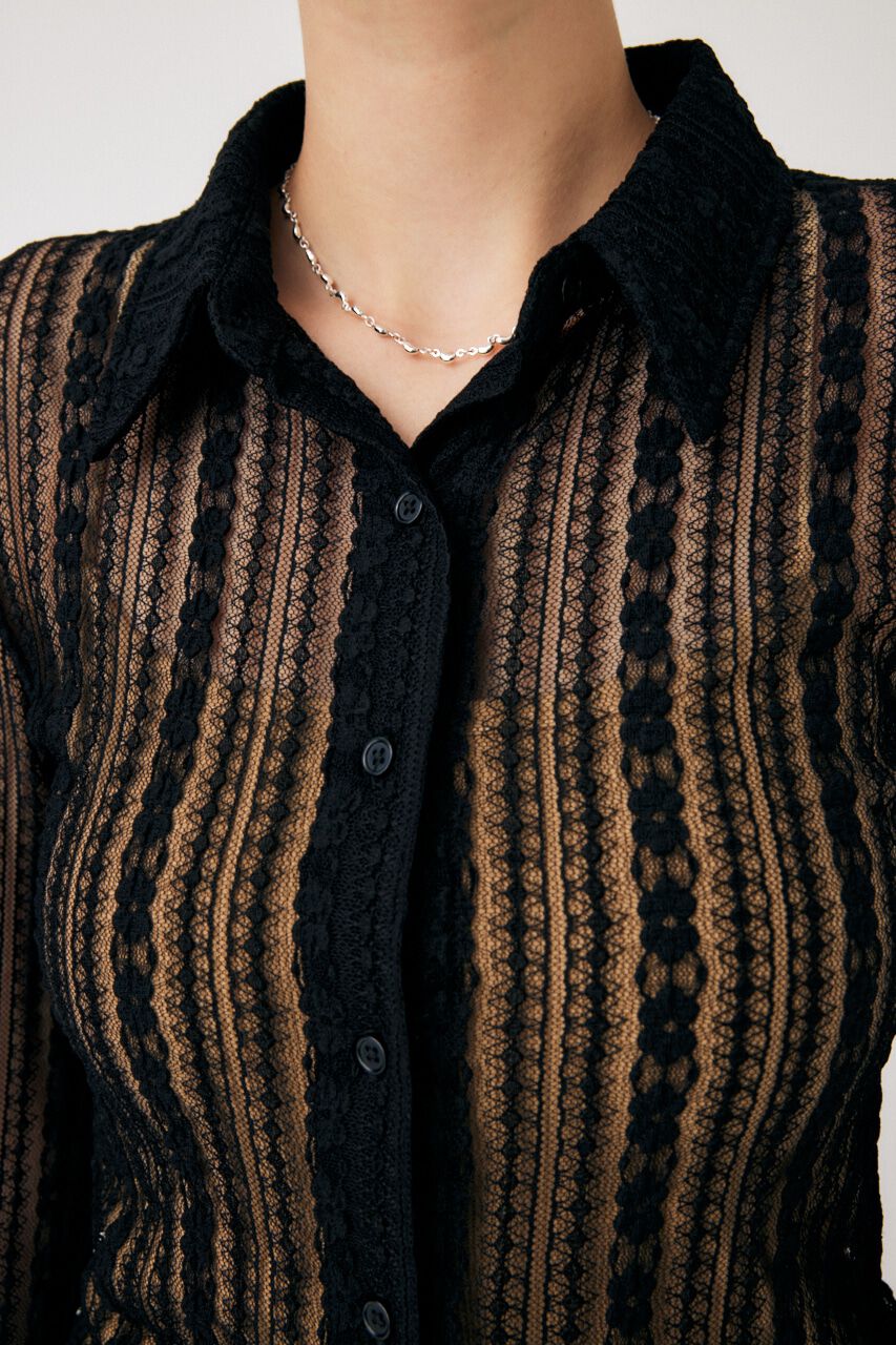 MOUSSY「SHEER LACE SHIRT ブラウス」|Tシャツ・カットソー|