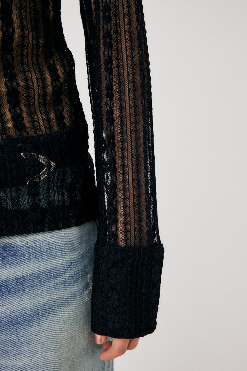 MOUSSY「SHEER LACE SHIRT ブラウス」|Tシャツ・カットソー|