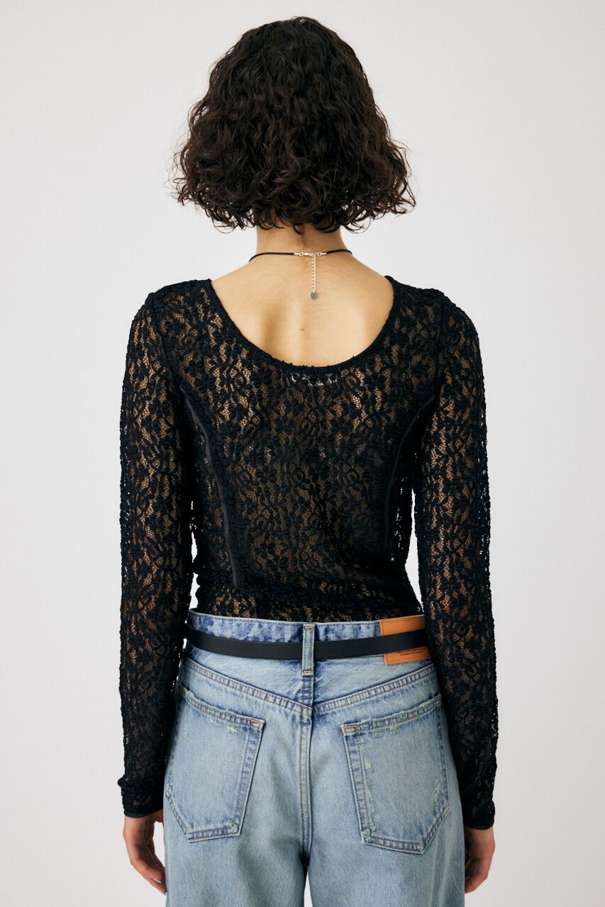 MOUSSY「BACK OPEN LACE CUT トップス」|Tシャツ・カットソー|