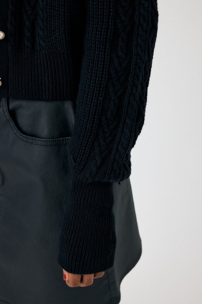 MOUSSY「F／PEARL BUTTON STAND FRILL カーディガン」|ニット・セーター|