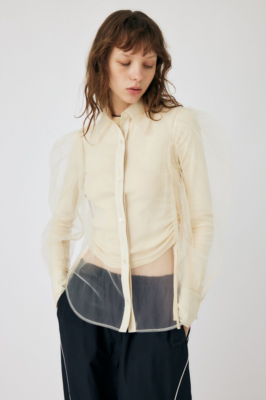 MOUSSY「TULLE LAYERED SHIRT ブラウス」|シャツ・ブラウス|