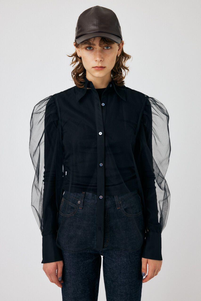 MOUSSY「TULLE LAYERED SHIRT ブラウス」|シャツ・ブラウス|