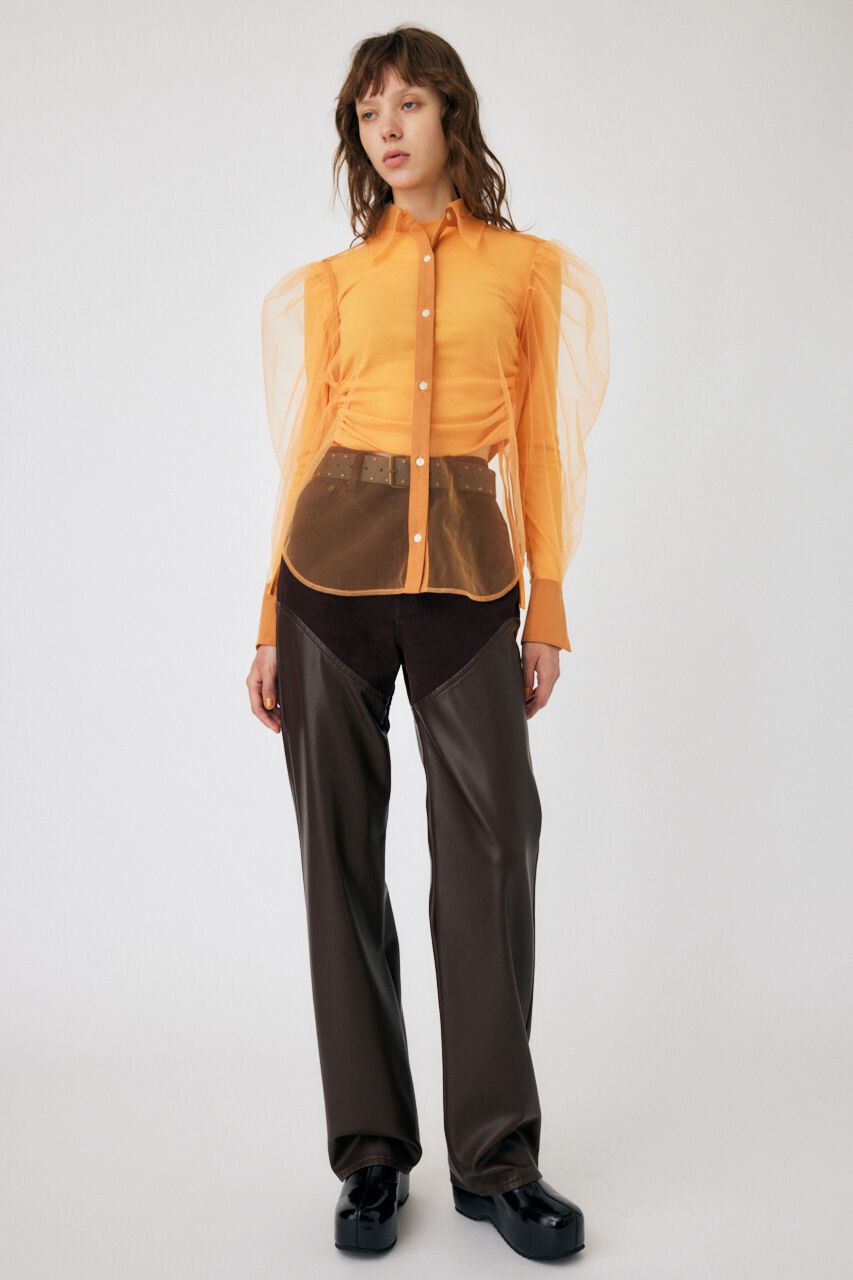 MOUSSY「TULLE LAYERED SHIRT ブラウス」|シャツ・ブラウス|