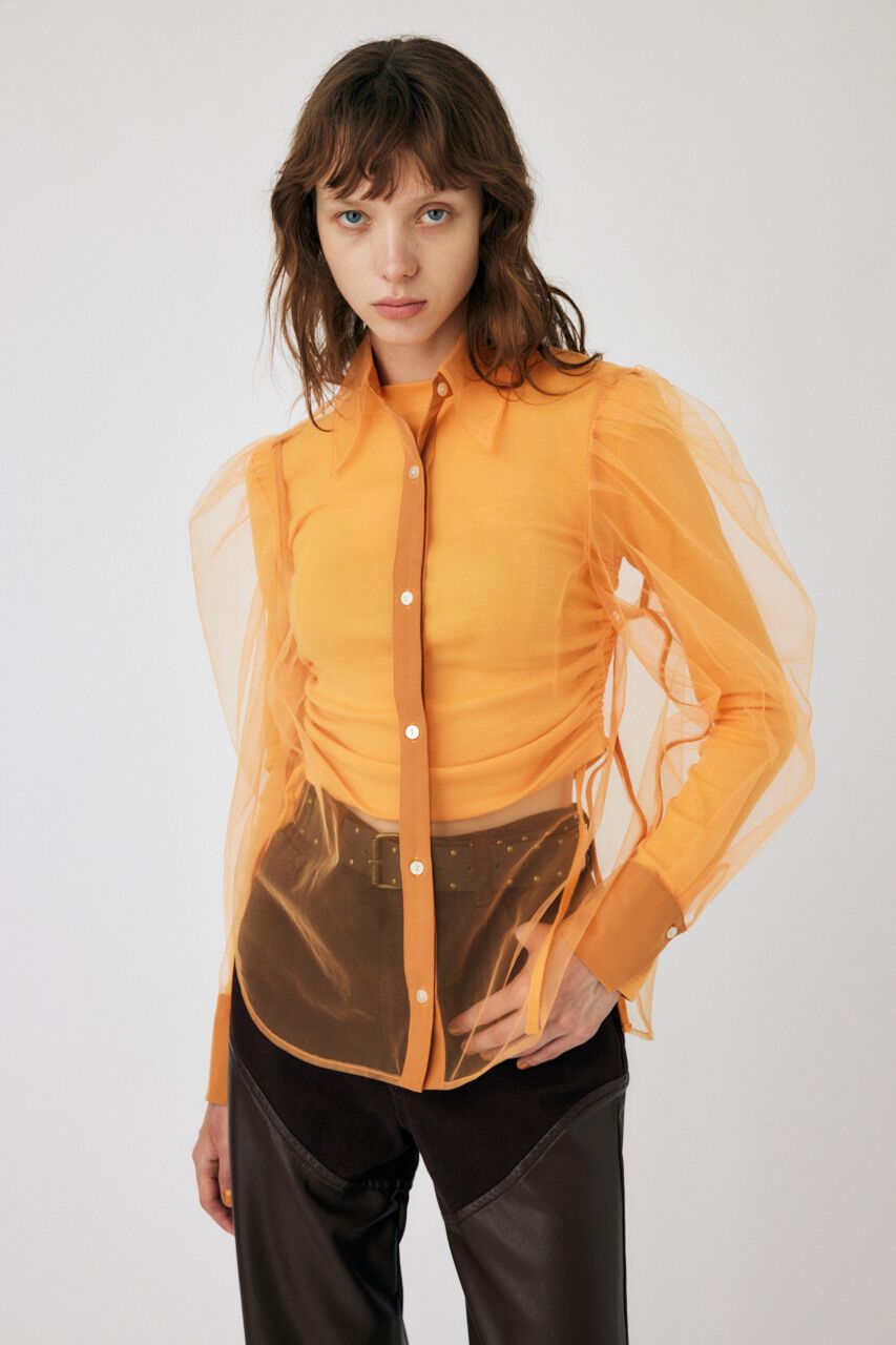 MOUSSY「TULLE LAYERED SHIRT ブラウス」|シャツ・ブラウス|