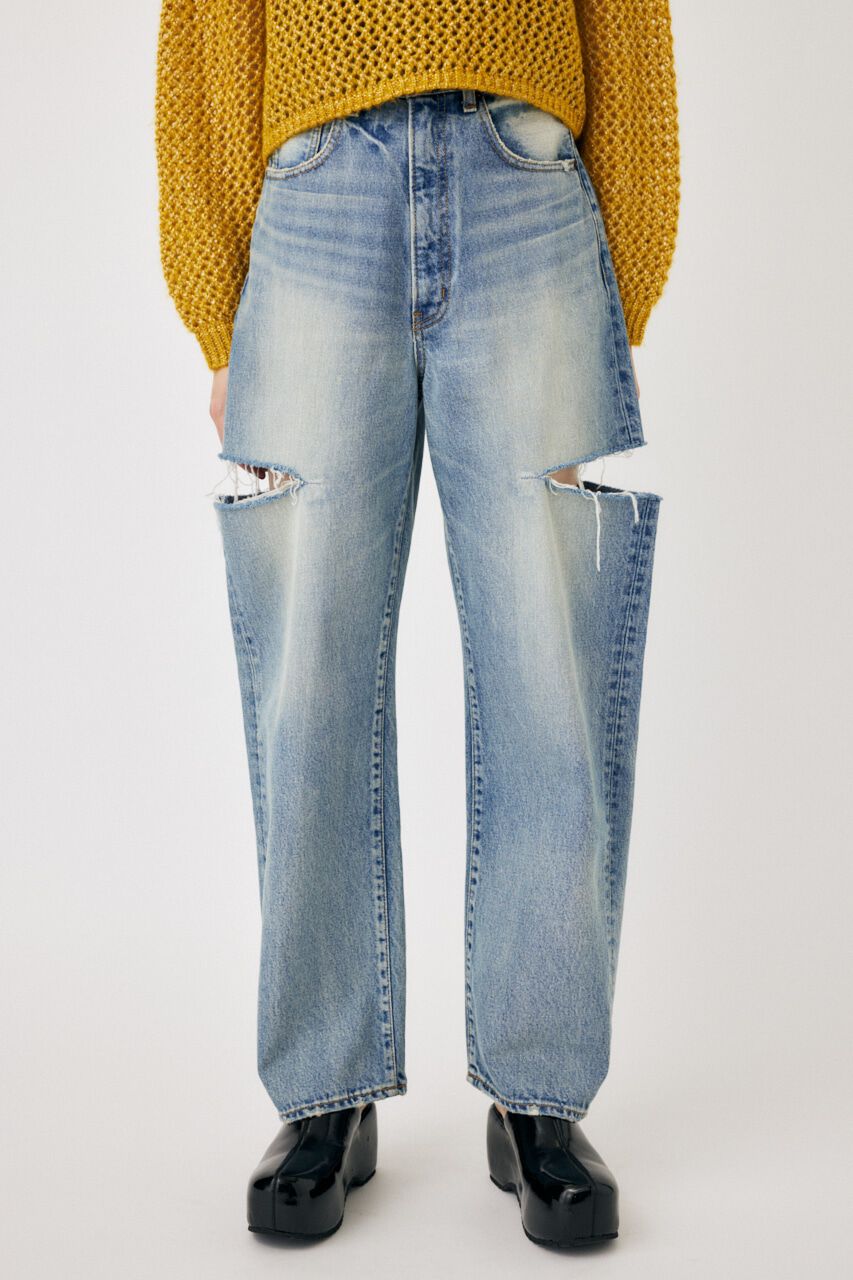 MOUSSY「THIGH SLIT LOOSE STRAIGHT」|デニム|