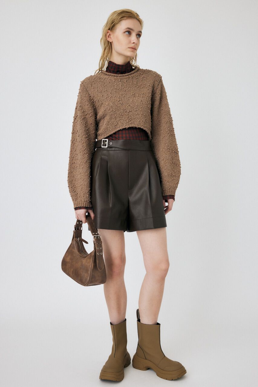 MOUSSY「WIDE SLEEVE CROPPED ニット」|ニット・セーター|