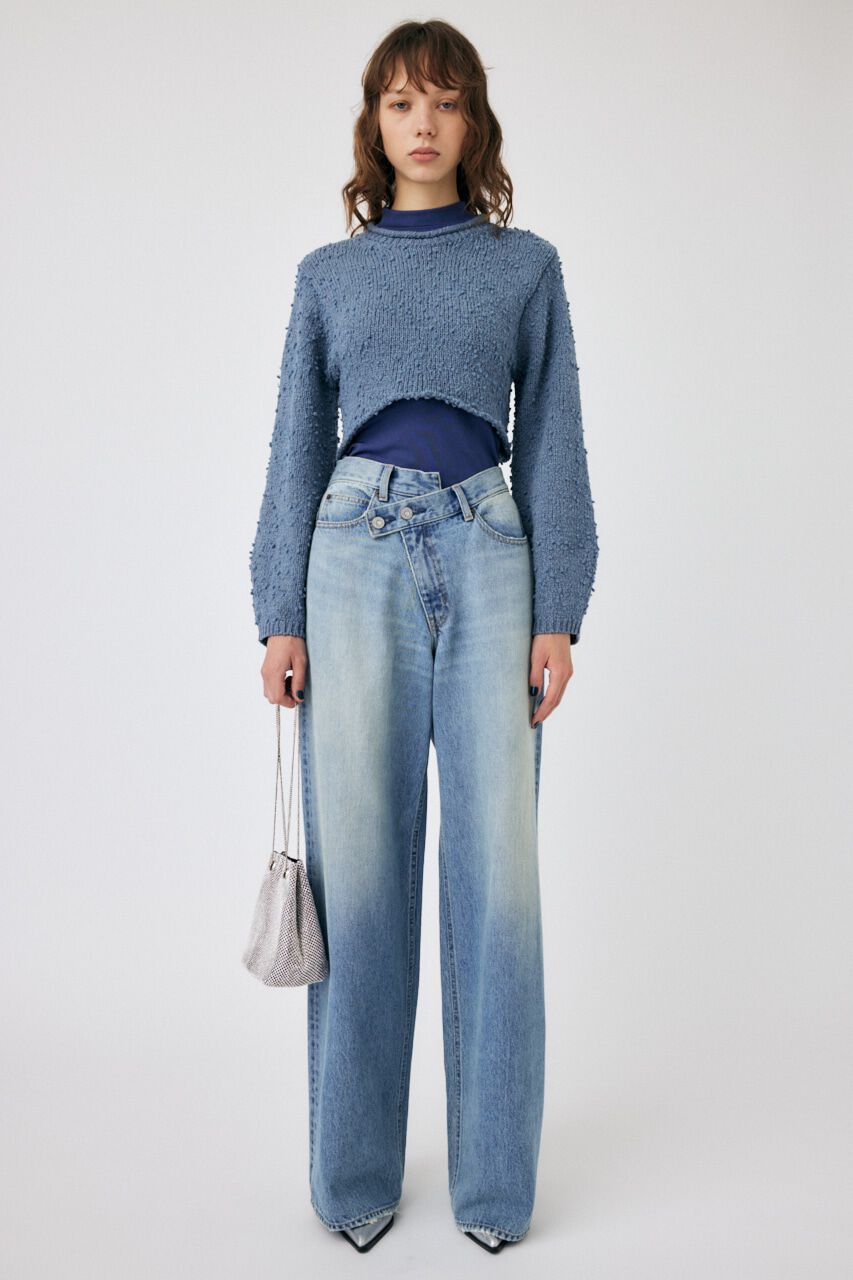 MOUSSY「WIDE SLEEVE CROPPED ニット」|ニット・セーター|