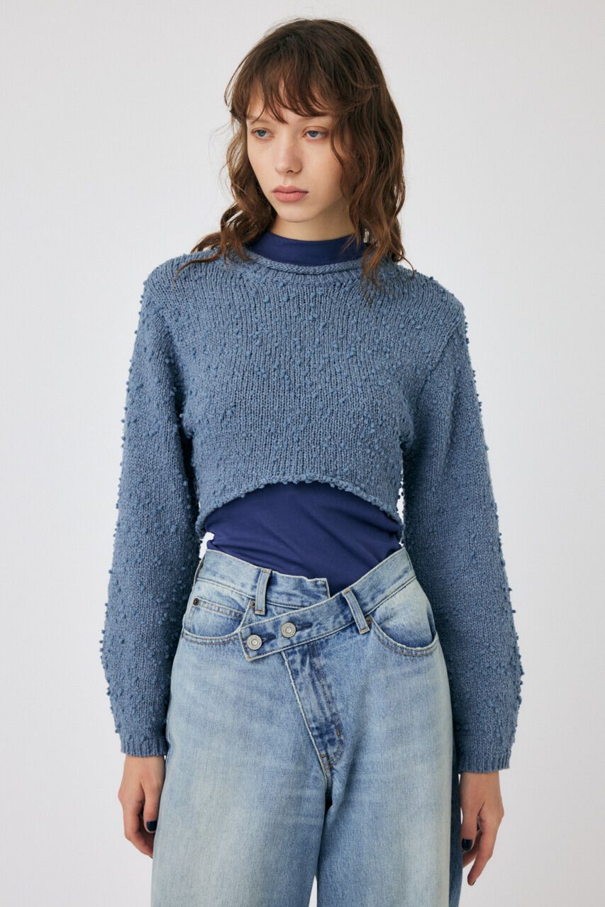 MOUSSY「WIDE SLEEVE CROPPED ニット」|ニット・セーター|