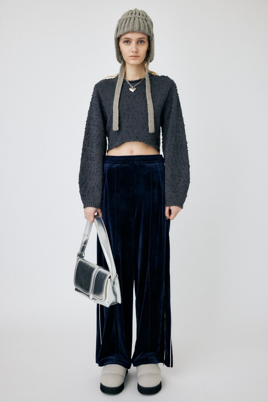 MOUSSY「WIDE SLEEVE CROPPED ニット」|ニット・セーター|