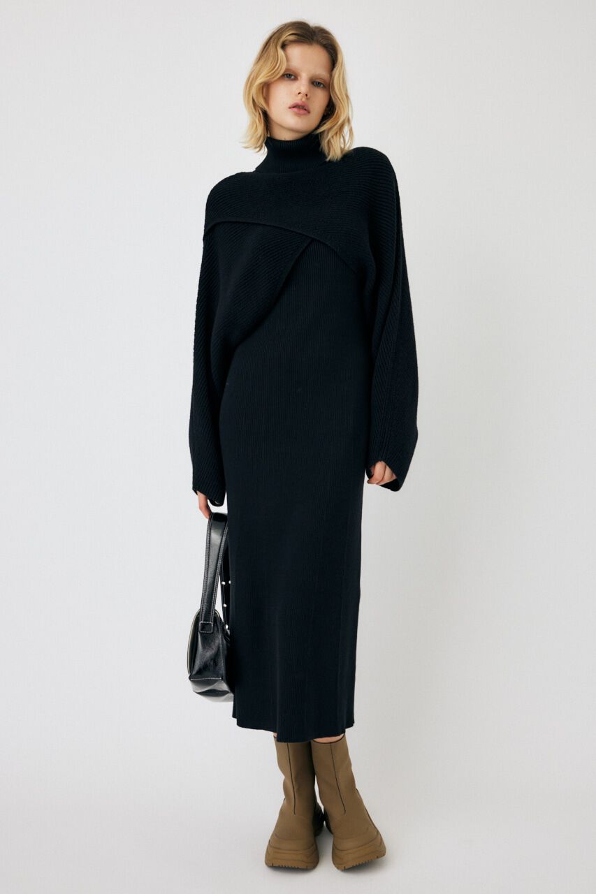 MOUSSY「SWITCHING RIB KNIT ドレス」|ワンピース|
