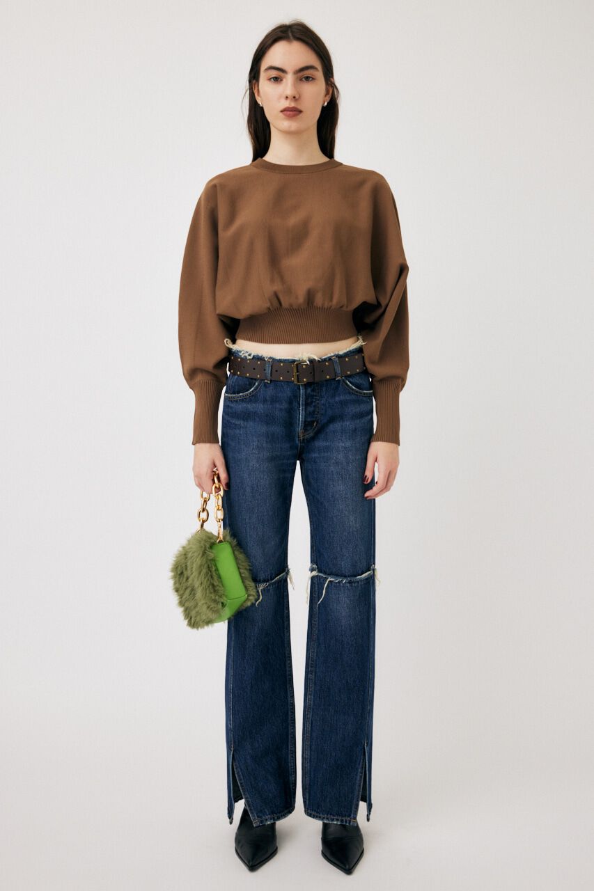 MOUSSY「LOW WAIST SLIT STRAIGHT」|デニム|