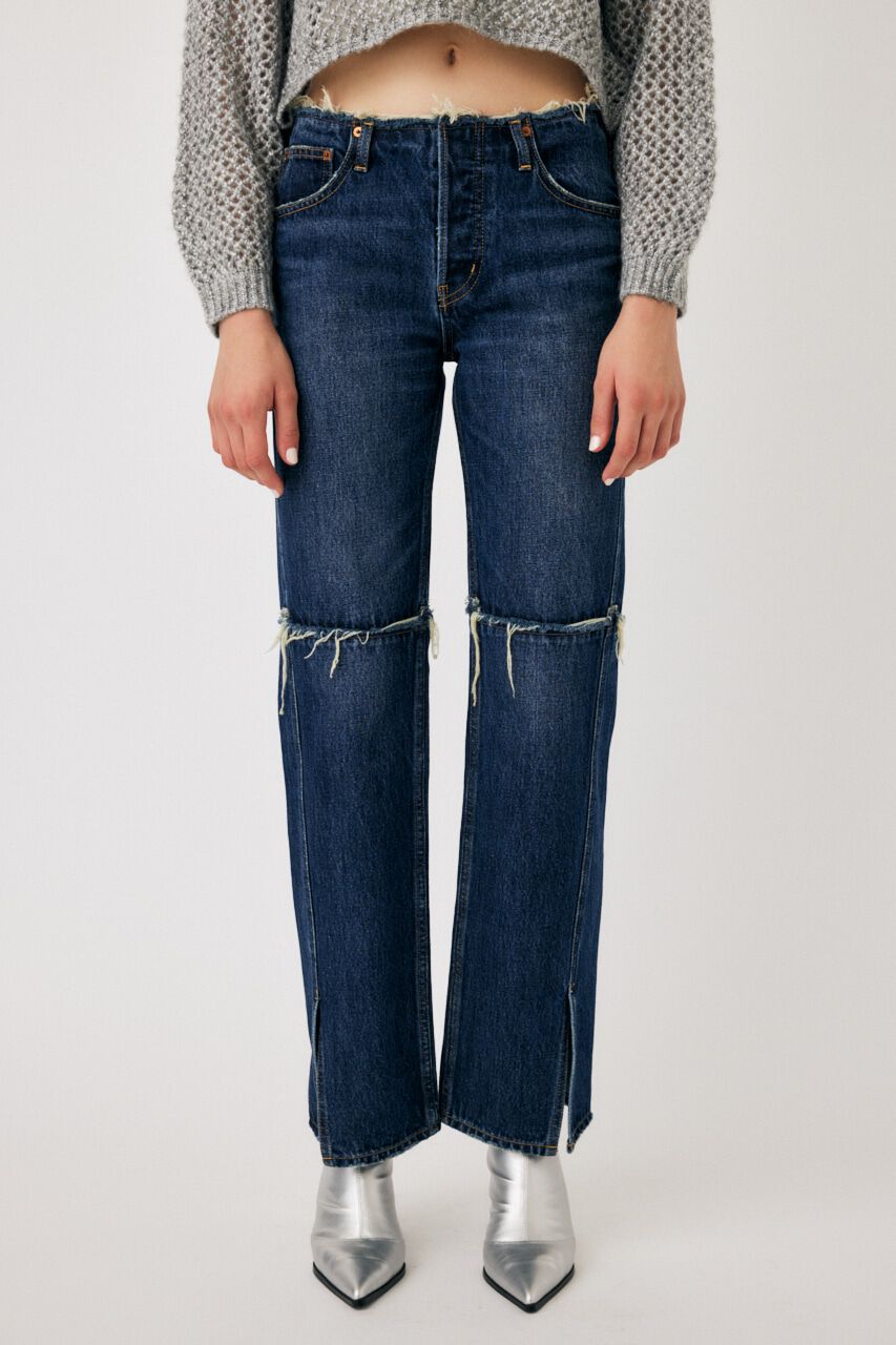 MOUSSY「LOW WAIST SLIT STRAIGHT」|デニム|