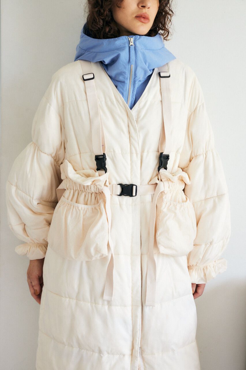 MOUSSY「KAPOK バッグ ベスト」|ダウンベスト・ベスト|WHT