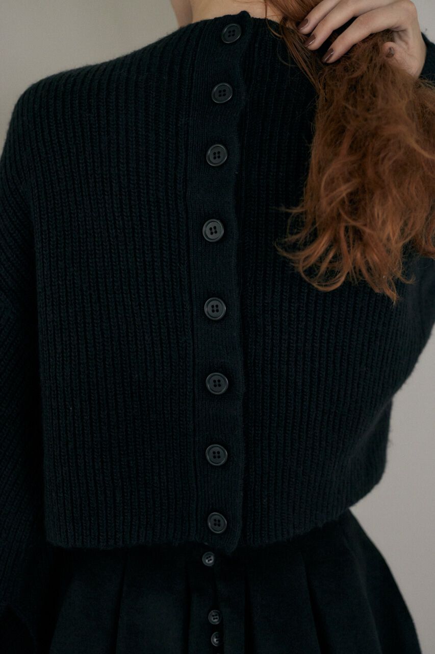 MOUSSY「バックボタンショートニット」|ニット・セーター|