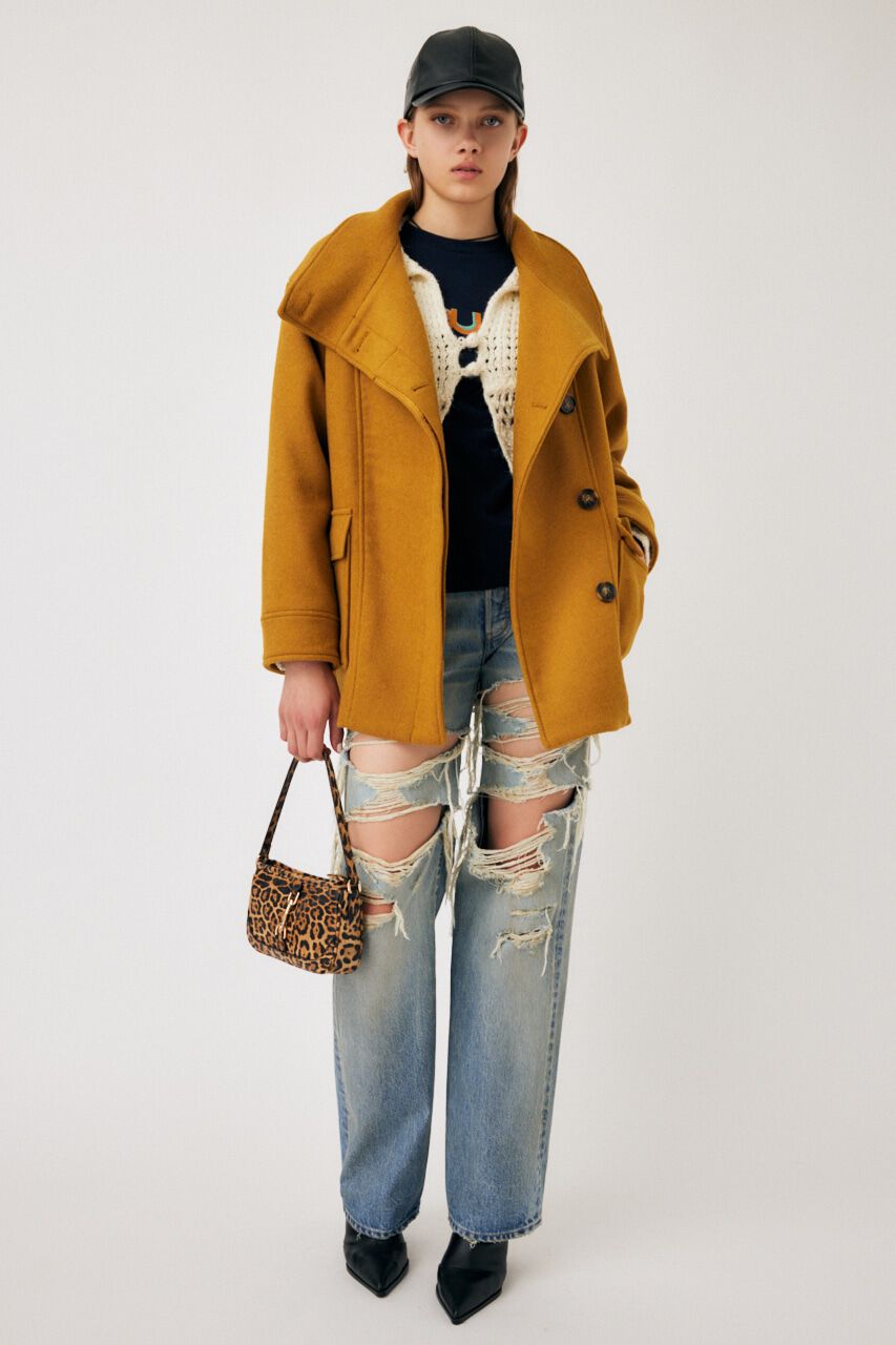 MOUSSY「STAND COLLAR MIDDLE コート」|その他|YEL