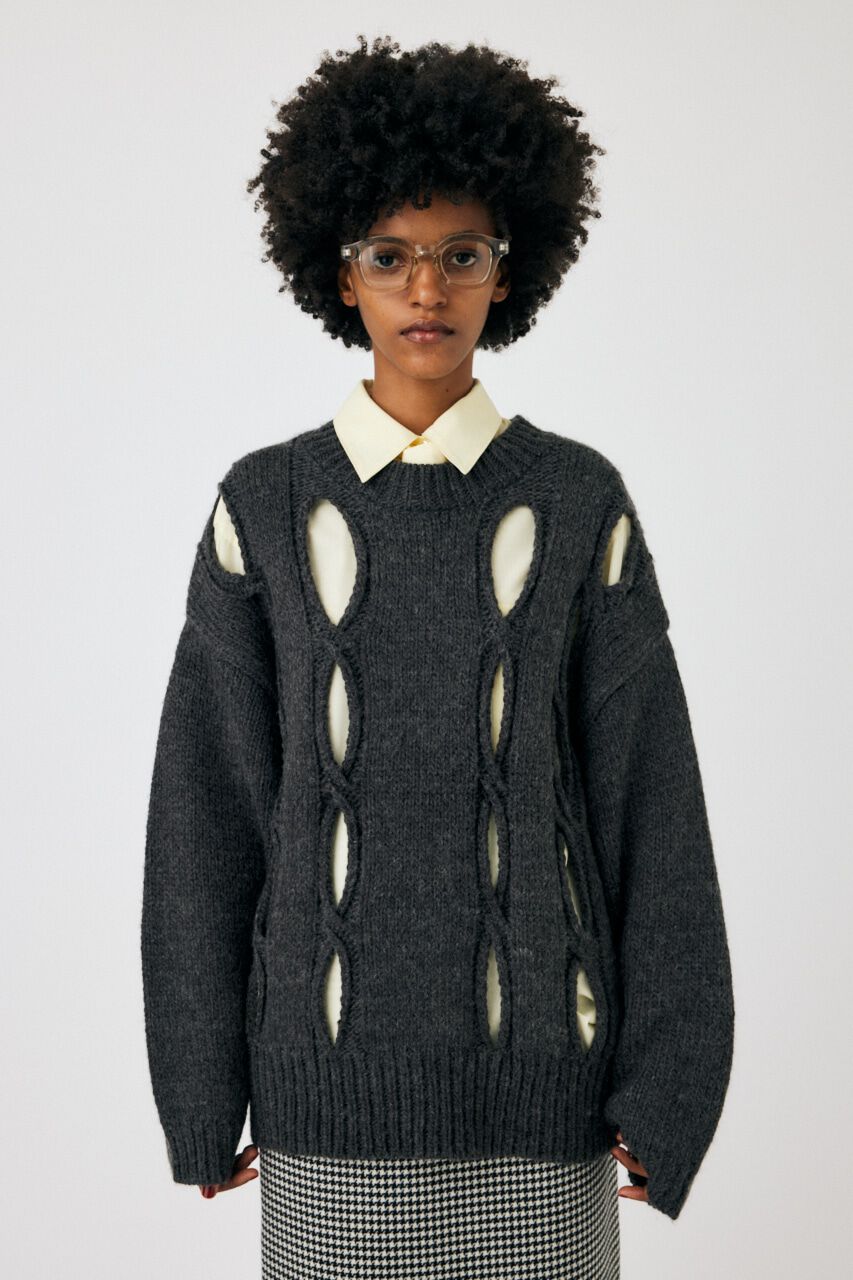 MOUSSY「CUT OUT DESIGN ニット」|ニット・セーター|