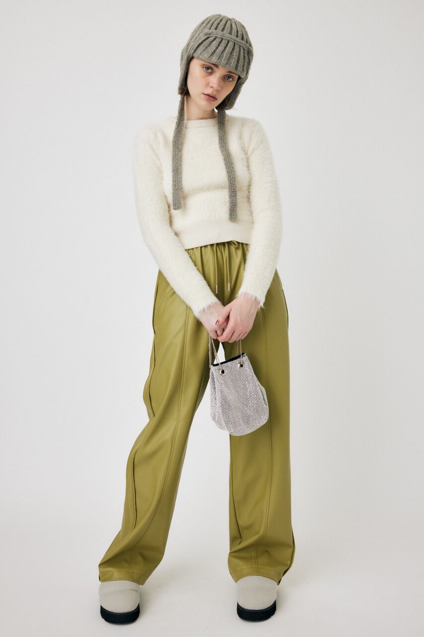 MOUSSY「CROPPED SHAGGY KNIT トップス」|ニット・セーター|