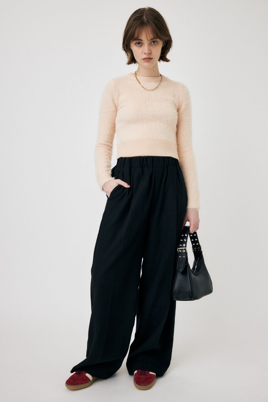 MOUSSY「CROPPED SHAGGY KNIT トップス」|ニット・セーター|