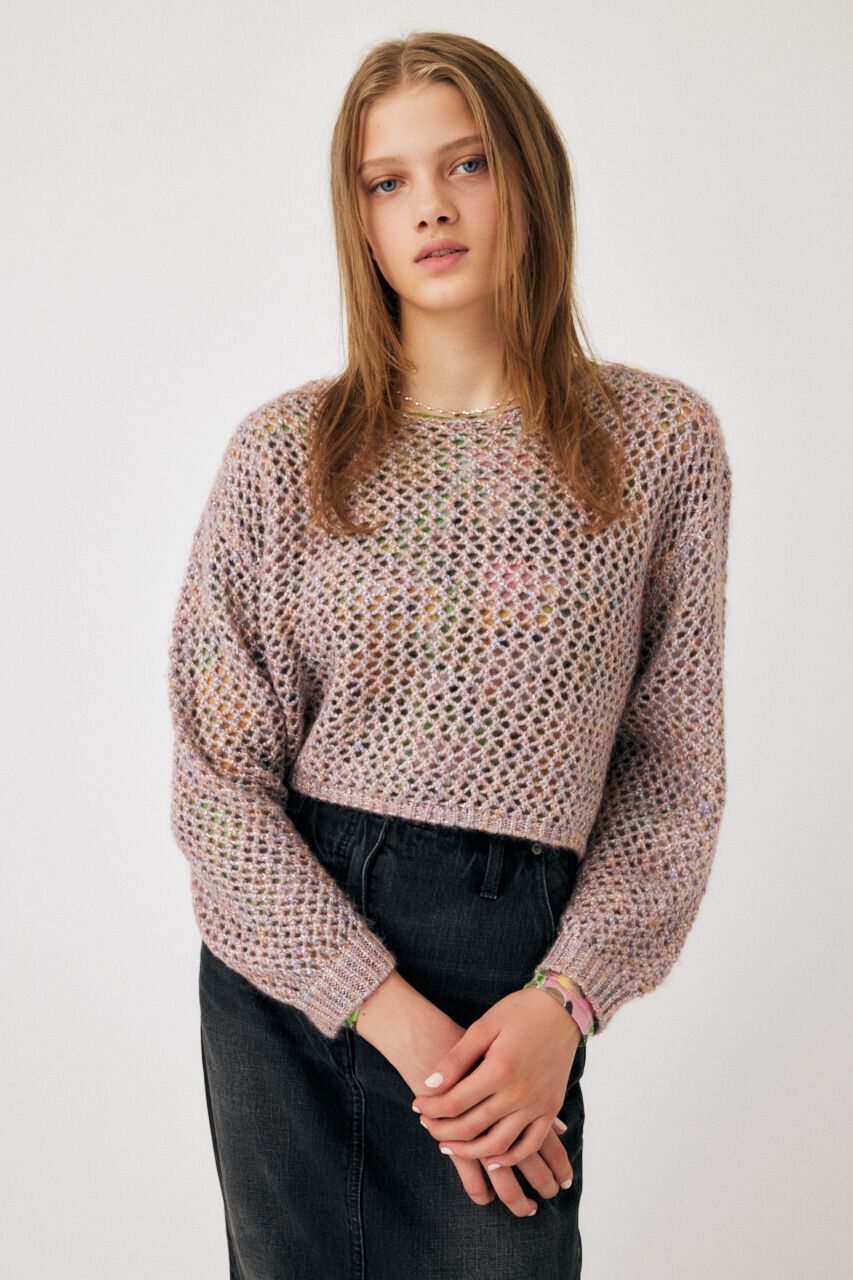 MOUSSY「LUREX MESH ニット」|ニット・セーター|L/PNK1