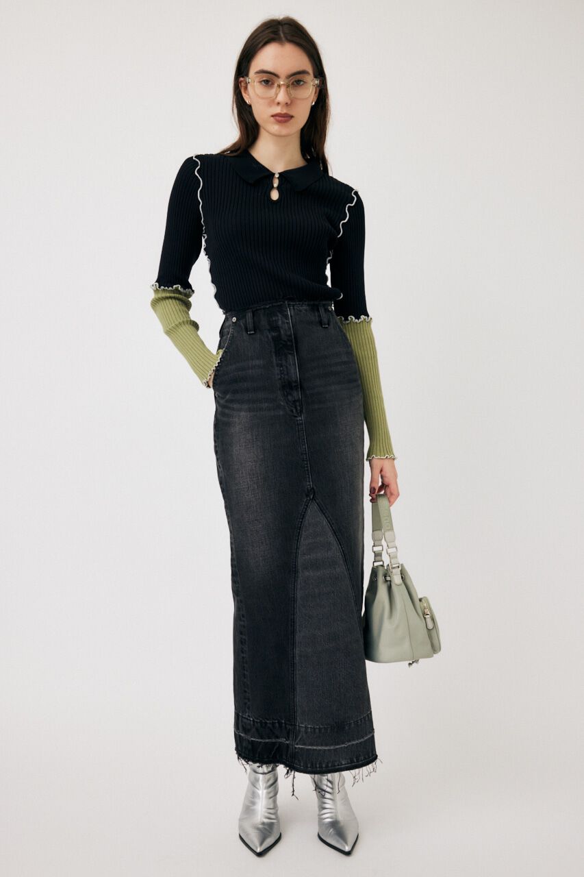 MOUSSY「PATCHWORK MELLOW POLO ニット」|ニット・セーター|