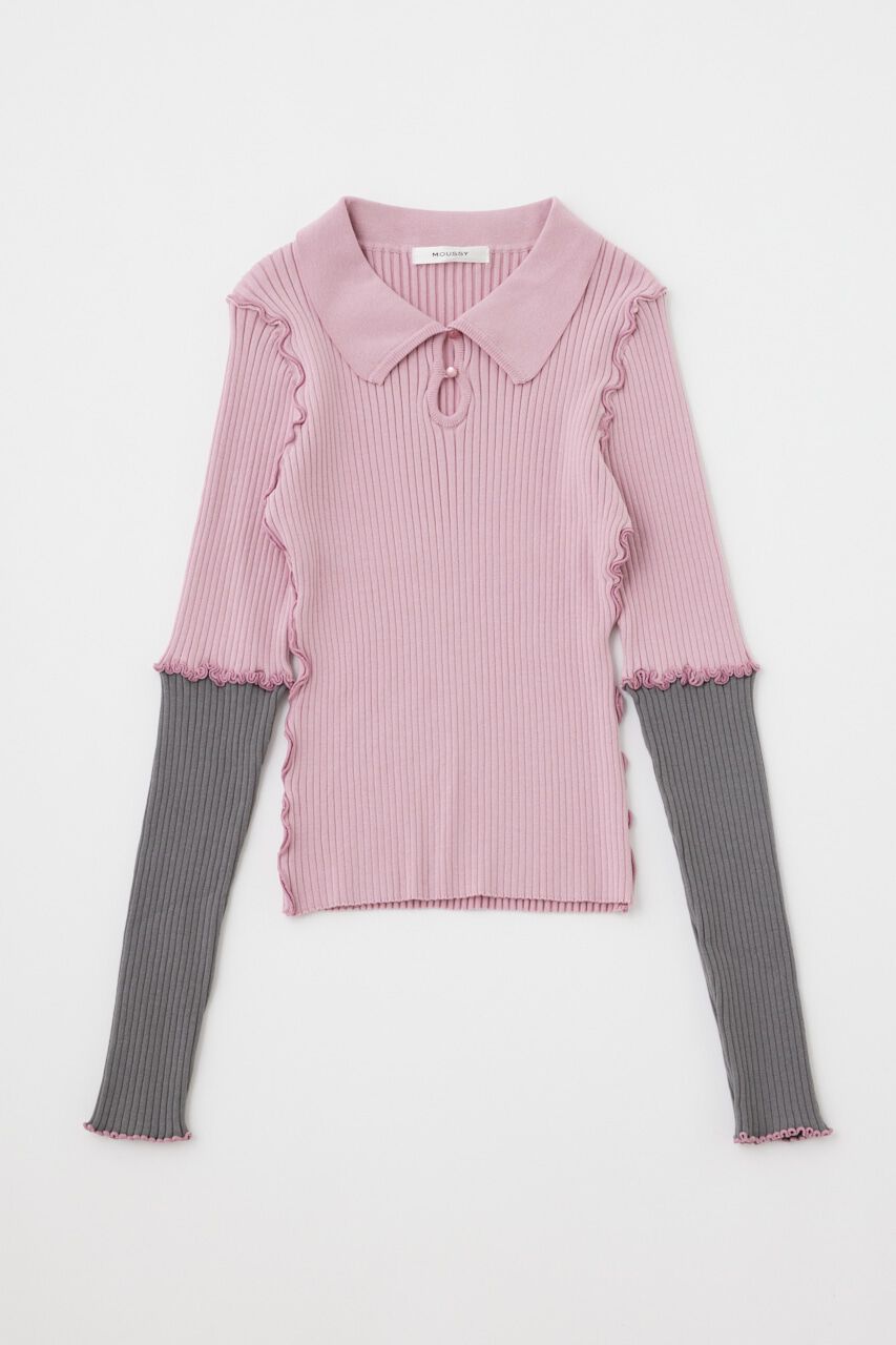 MOUSSY「PATCHWORK MELLOW POLO ニット」|ニット・セーター|
