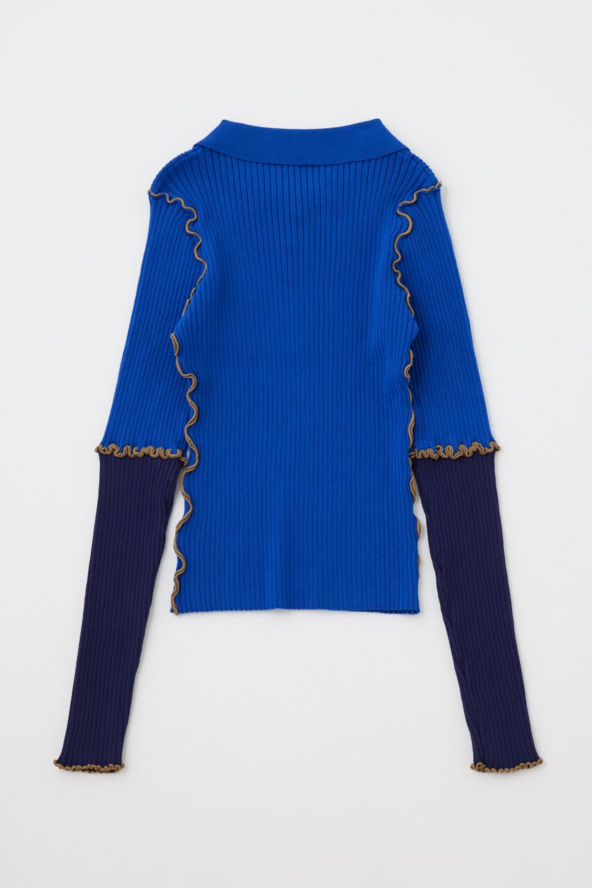 MOUSSY「PATCHWORK MELLOW POLO ニット」|ニット・セーター|