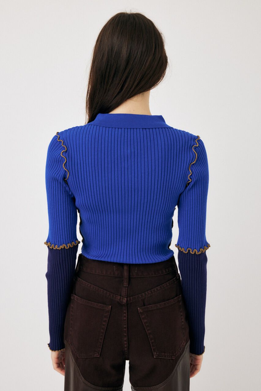 MOUSSY「PATCHWORK MELLOW POLO ニット」|ニット・セーター|