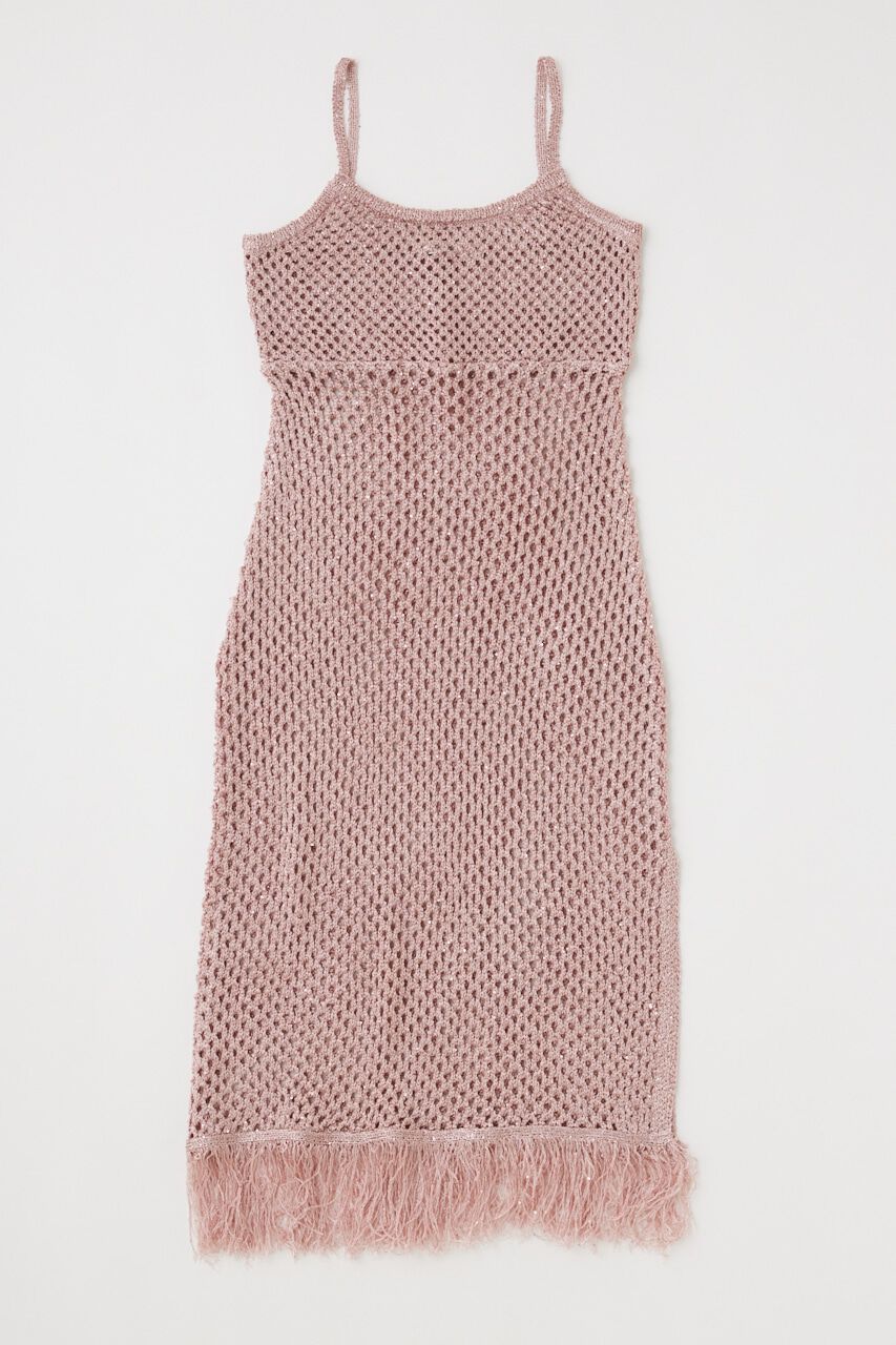 MOUSSY「MESH FRINGE ニットドレス」|ワンピース|