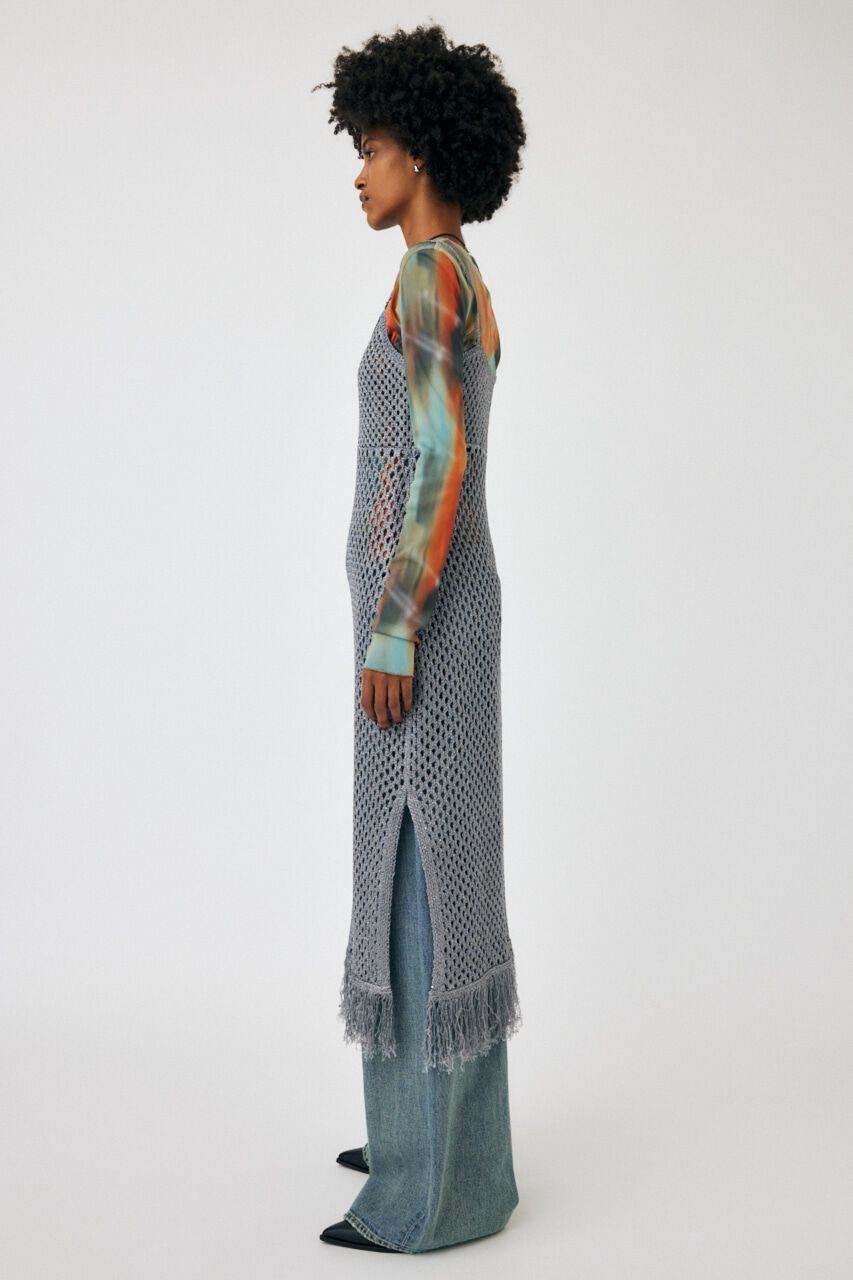 MOUSSY「MESH FRINGE ニットドレス」|ワンピース|