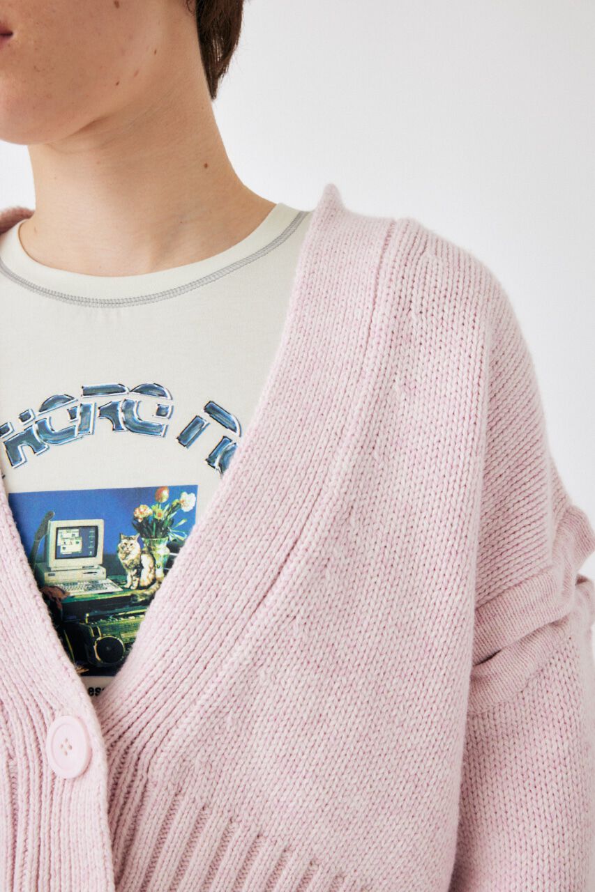 MOUSSY「BUTTON SHORT ニットカーディガン」|ニット・セーター|