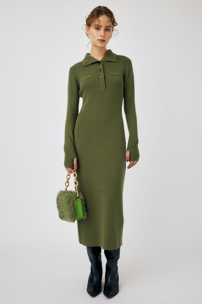 MOUSSY「RIB KNIT LONG ドレス」|ワンピース|