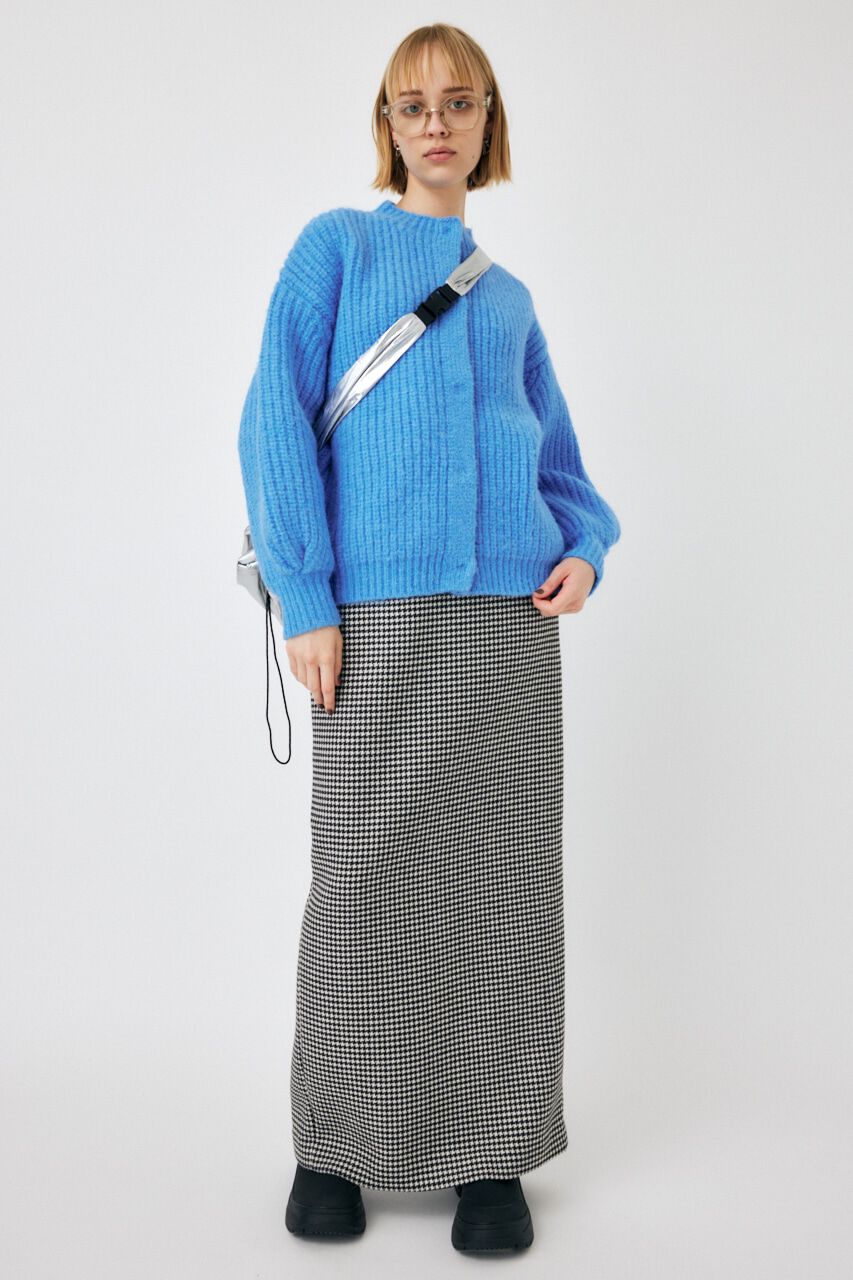 MOUSSY「TUCK SLEEVE KNIT カーディガン」|カーディガン|BLU