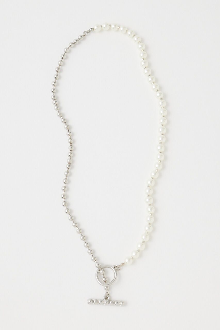 MOUSSY「F／PEARL ＆ BALL CHAIN ネックレス」|ネックレス|