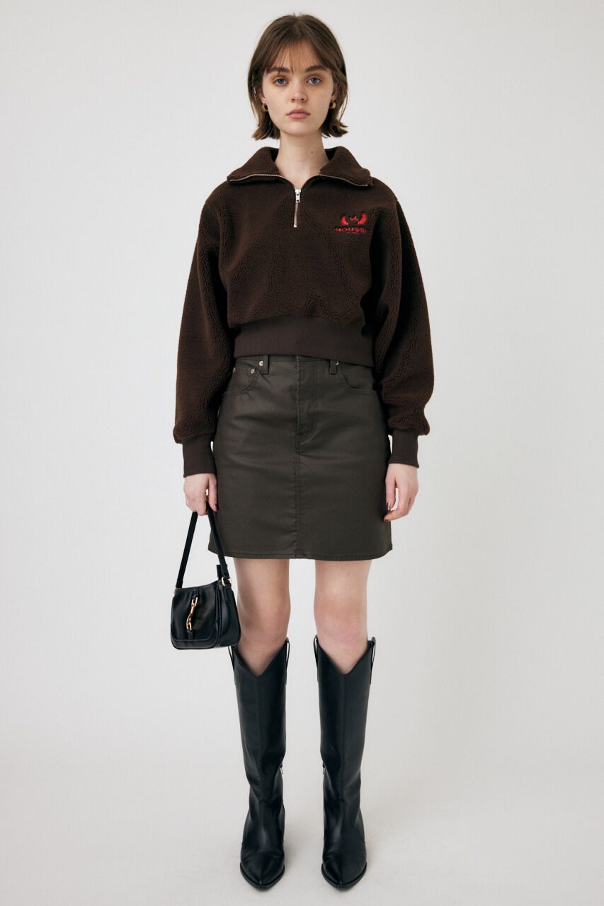 MOUSSY「MOUSSY BOA HALF ZIPプルオーバー」|Tシャツ・カットソー|BRN