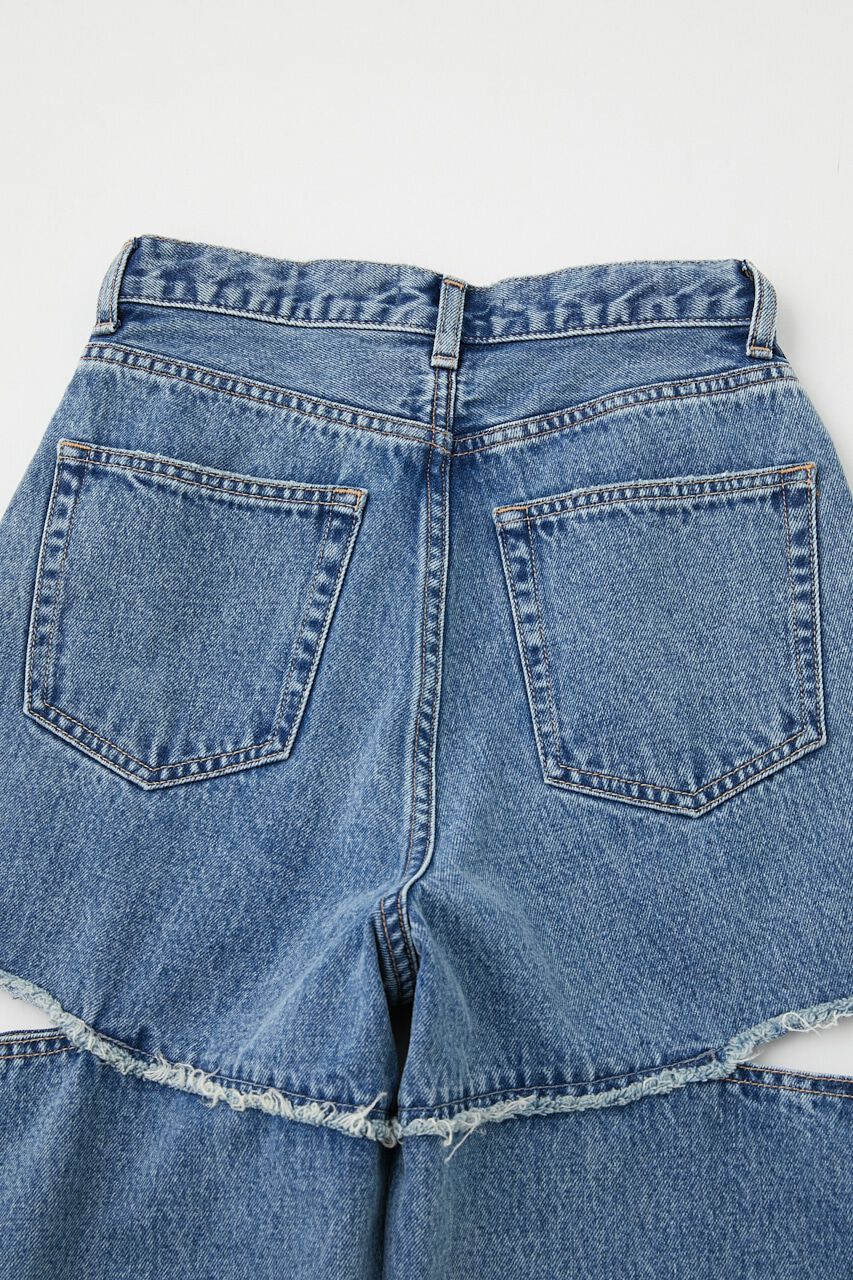 MOUSSY「CUT OUT WIDE STRAIGHT」|デニム|