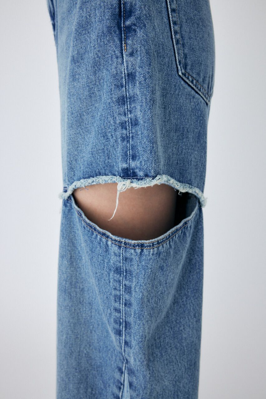 MOUSSY「CUT OUT WIDE STRAIGHT」|デニム|